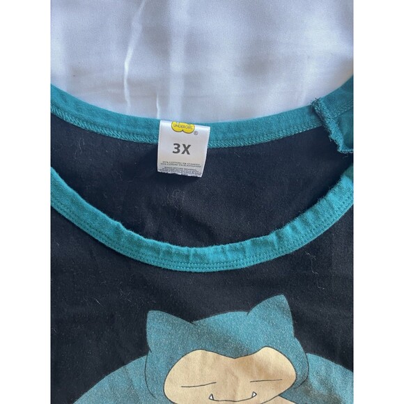Pokémon Snorlax Baseball Tee Size 3x Sleep Shirt Casual Top - Picture 4 of 6